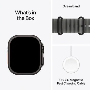 Apple Watch Ultra 4 49mm - Svart Títan Ocean ól