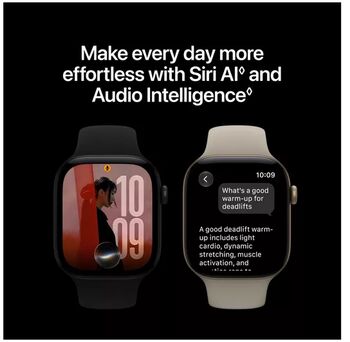 Apple Watch Series 12 GPS 42mm - Svart Sport ól S/M