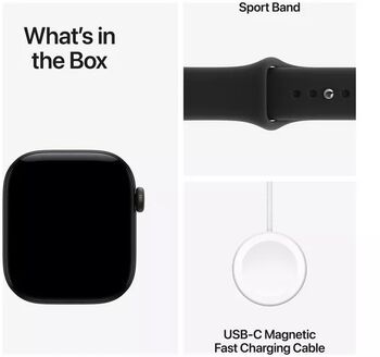 Apple Watch Series 12 GPS 42mm - Svart Sport ól S/M