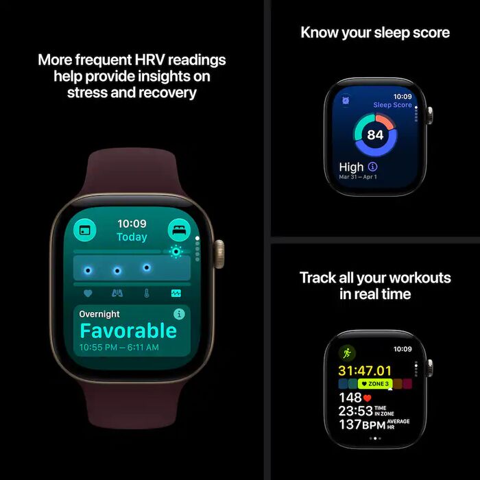 Apple Watch Series 12 GPS 46mm - Brons/grænt Sport ól M/L