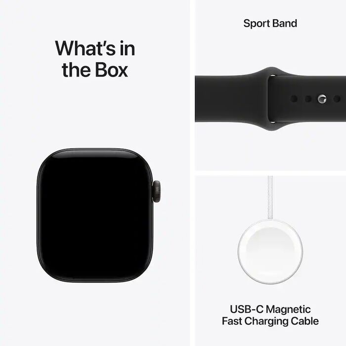 Apple Watch Series 12 GPS/LTE 42mm - Svart Sport ól S/M
