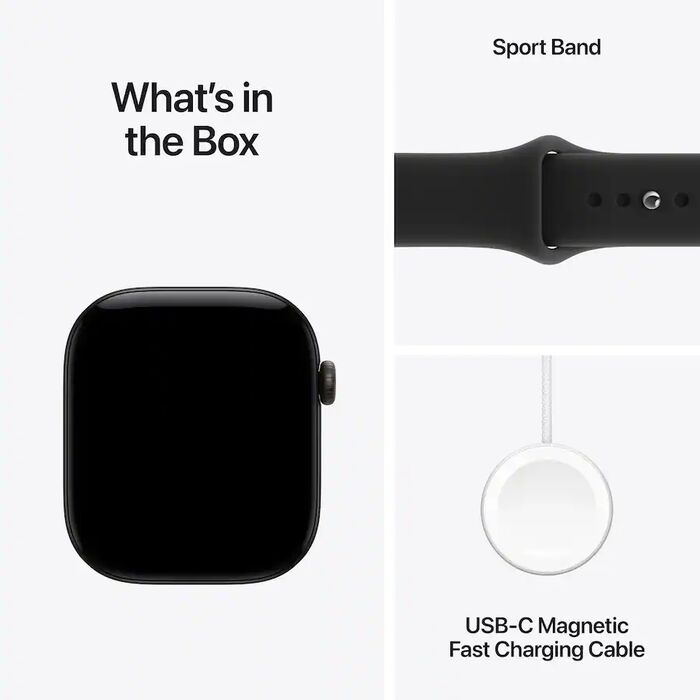 Apple Watch Series 12 GPS/LTE 46mm - Svart Sport ól M/L