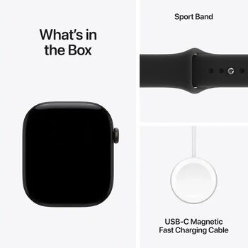 Apple Watch Series 12 GPS/LTE 46mm - Svart Sport ól M/L