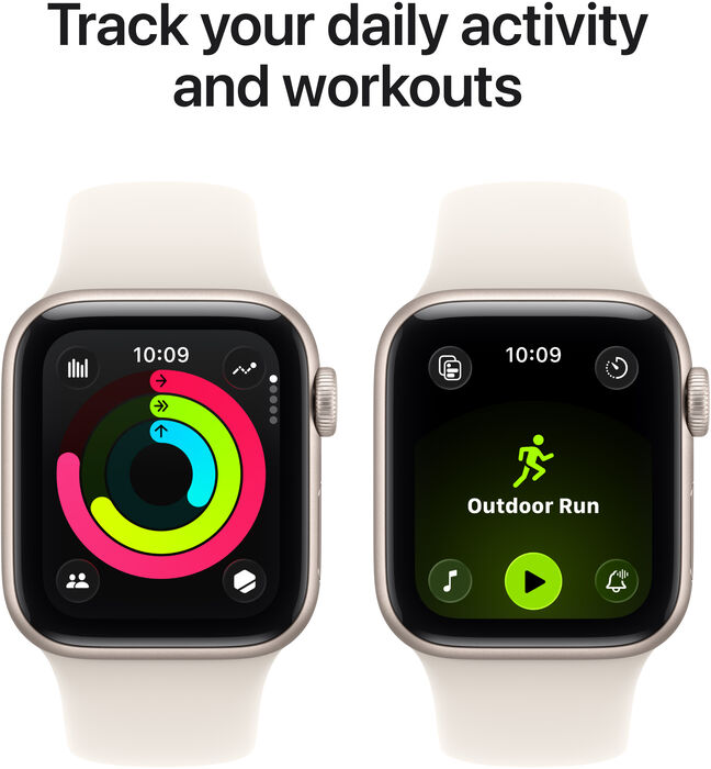 Apple Watch SE 3 GPS/5G 40mm - Hvítt Sport ól