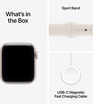 Apple Watch SE 3 GPS/5G 40mm - Hvítt Sport ól