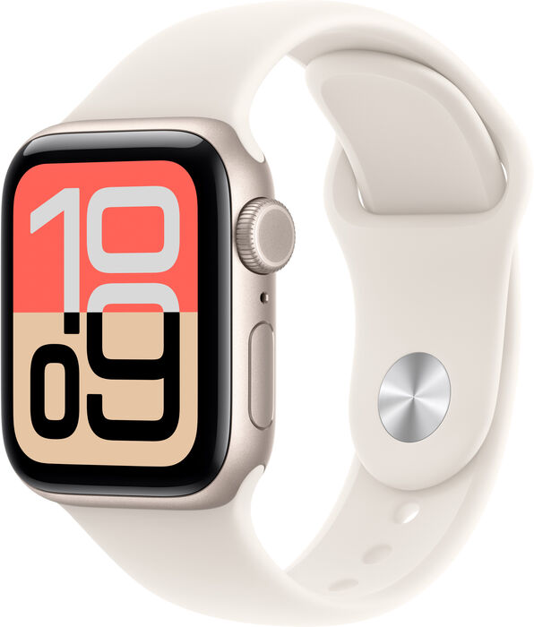 Apple Watch SE 3 GPS/5G 40mm - Hvítt Sport ól