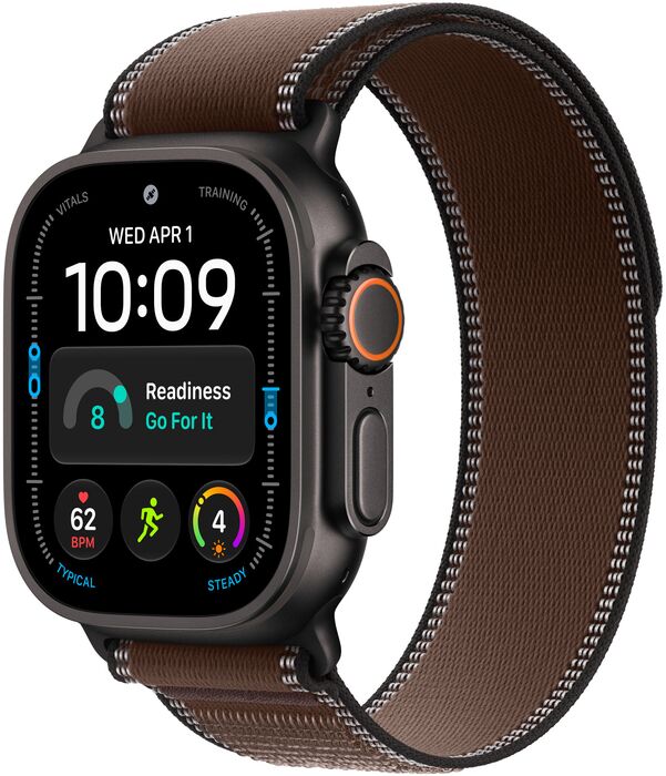 Apple Trail Loop ól f. Svart Apple Watch Ultra - Brún