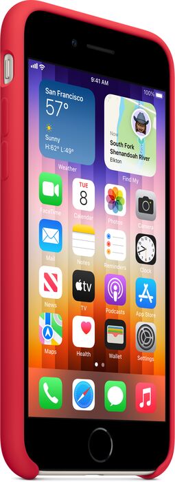 Apple iPhone SE sílikon símahulstur - Rautt