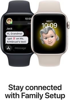 Apple Watch SE (2022) GPS 40mm - Silfur/Hvít Sport ól