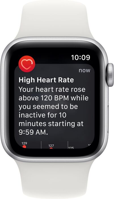 Apple Watch SE (2022) GPS 40mm - Silfur/Hvít Sport ól