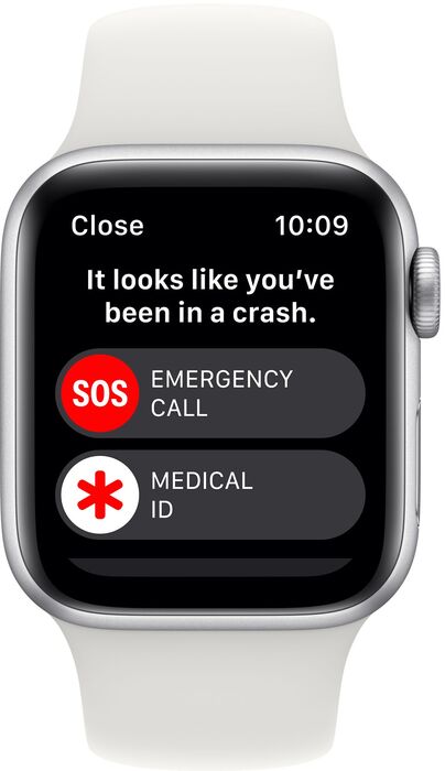 Apple Watch SE (2022) GPS 40mm - Silfur/Hvít Sport ól