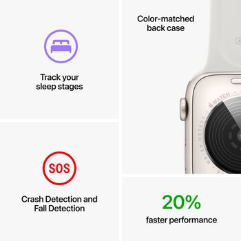 Apple Watch SE (2022) GPS 40mm - Silfur/Hvít Sport ól