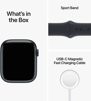 Apple Watch Series 8 LTE 45mm - Dökkblátt/Dökkblá Sport ól