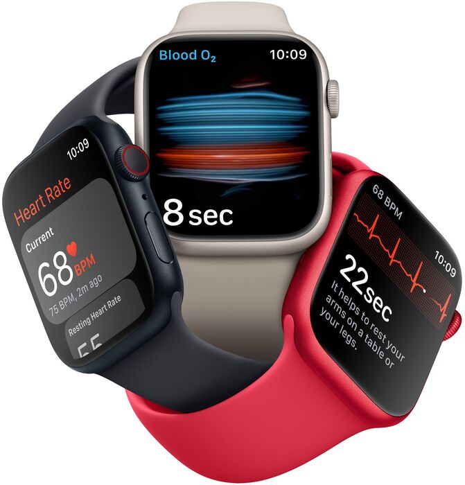 Apple Watch Series 8 LTE 45mm - Dökkblátt/Dökkblá Sport ól