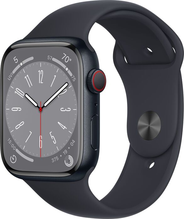 Apple Watch Series 8 LTE 45mm - Dökkblátt/Dökkblá Sport ól