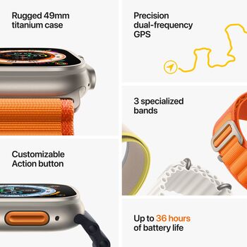 Apple Watch Ultra 49 mm Ocean Band - Dökkblátt