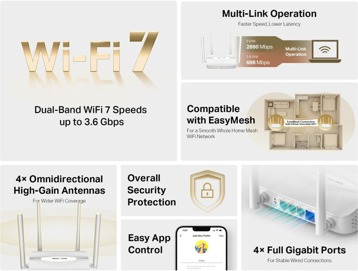 Mercusys MR25WBE WiFi 7 netbeinir