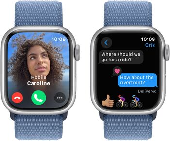 Apple Watch Series 9 GPS 41mm - Silfur/Ljósblá Sport ól 