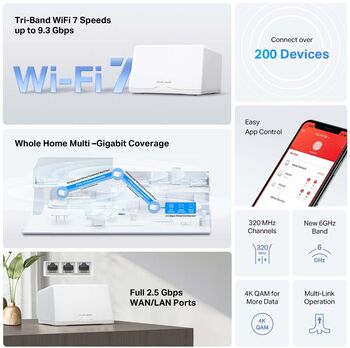 Mercusys Halo H47BE WiFi 7 mesh-kerfi (2-pk)