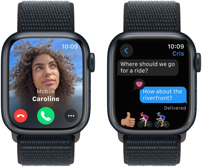Apple Watch Series 9 LTE 41mm - Dökkblátt/Dökkblá Sport ól 