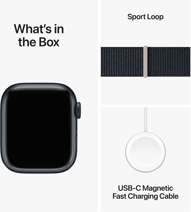 Apple Watch Series 9 LTE 41mm - Dökkblátt/Dökkblá Sport ól 