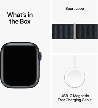 Apple Watch Series 9 LTE 41mm - Dökkblátt/Dökkblá Sport ól 