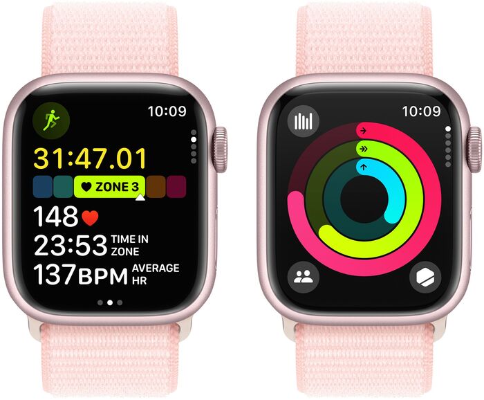 Apple Watch Series 9 LTE 41mm - Bleikt/Bleik Sport ól 