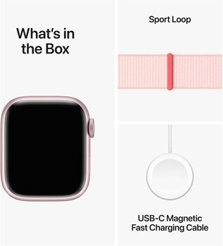Apple Watch Series 9 LTE 41mm - Bleikt/Bleik Sport ól 