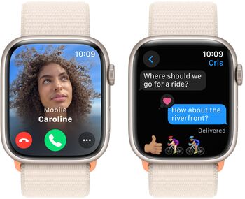 Apple Watch Series 9 LTE 45mm - Kremlitað/Kremlituð Sport ól 