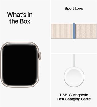 Apple Watch Series 9 LTE 45mm - Kremlitað/Kremlituð Sport ól 