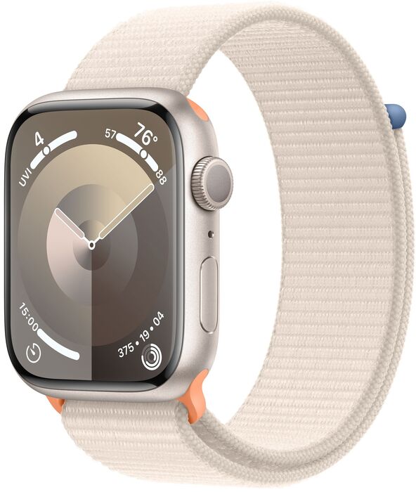 Apple Watch Series 9 LTE 45mm - Kremlitað/Kremlituð Sport ól 