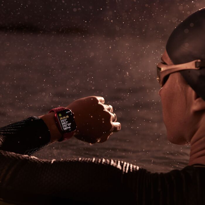 Apple Watch Series 9 LTE 45mm - Dökkblátt/Dökkblá Sport ól 