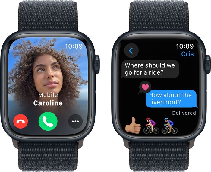 Apple Watch Series 9 LTE 45mm - Dökkblátt/Dökkblá Sport ól 