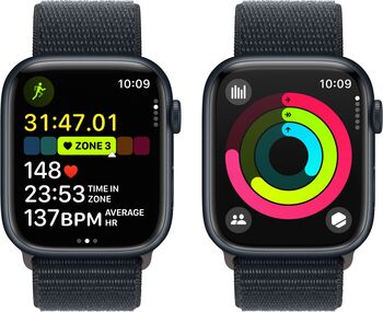 Apple Watch Series 9 LTE 45mm - Dökkblátt/Dökkblá Sport ól 