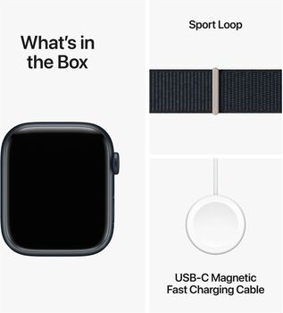 Apple Watch Series 9 LTE 45mm - Dökkblátt/Dökkblá Sport ól 