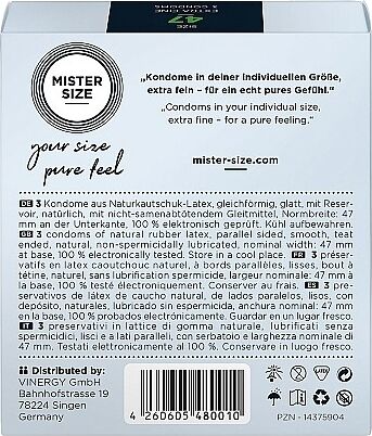 Mister Size 47 mm smokkar - 3 stk 