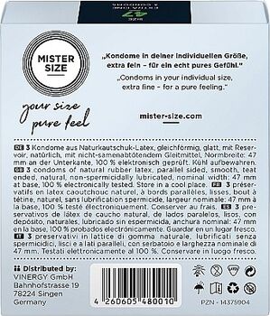 Mister Size 47 mm smokkar - 3 stk 