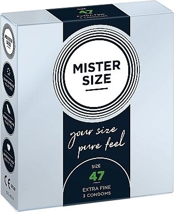 Mister Size 47 mm smokkar - 3 stk 