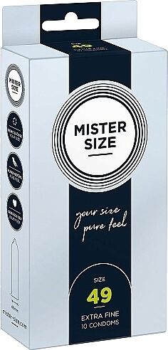Mister Size 49 mm smokkar - 10 stk 