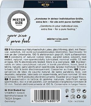 Mister Size 53 mm smokkar - 3 stk 