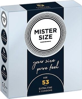 Mister Size 53 mm smokkar - 3 stk 