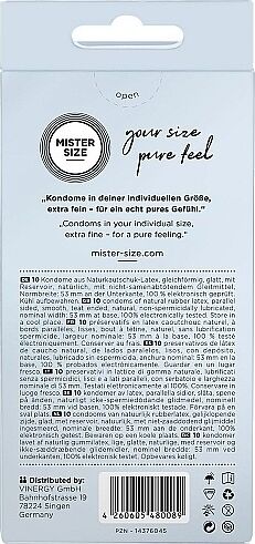 Mister Size 53 mm smokkar - 10 stk