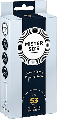 Mister Size 53 mm smokkar - 10 stk