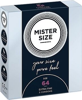 Mister Size 64 mm smokkar - 3 stk 