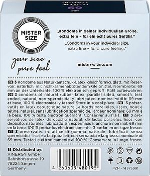 Mister Size 69 mm smokkar - 3 stk 