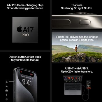 Apple iPhone 15 Pro Max 256 GB snjallsími - Grár Titanium