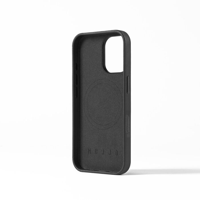 Mujjo iPhone 16 leðursímahulstur - Svart