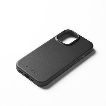 Mujjo iPhone 16 leðursímahulstur - Svart
