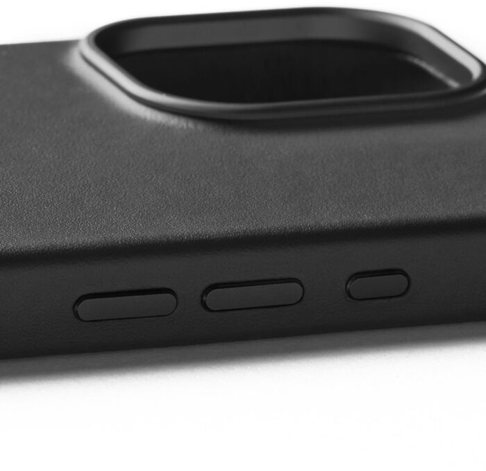 Mujjo iPhone 16 leðursímahulstur - Svart
