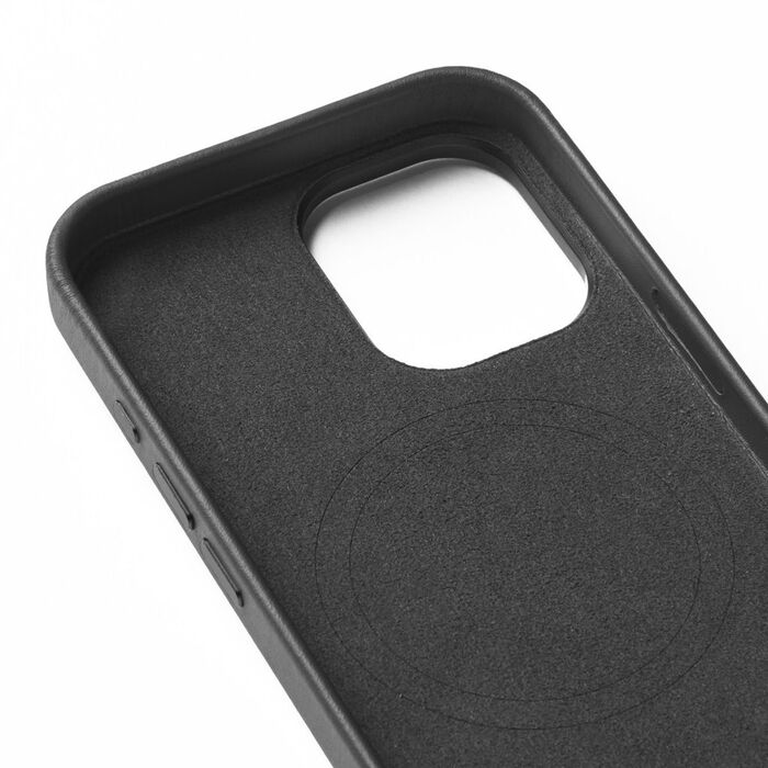 Mujjo iPhone 16 leðursímahulstur - Svart